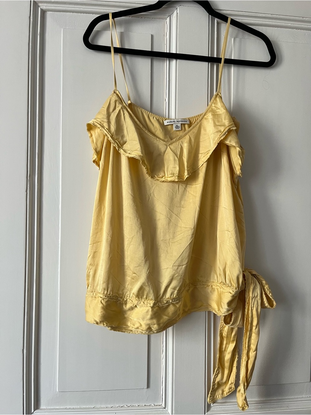 Banana Republic Silk Yellow Tank Top with Tie